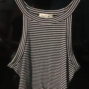 Black and white strips top